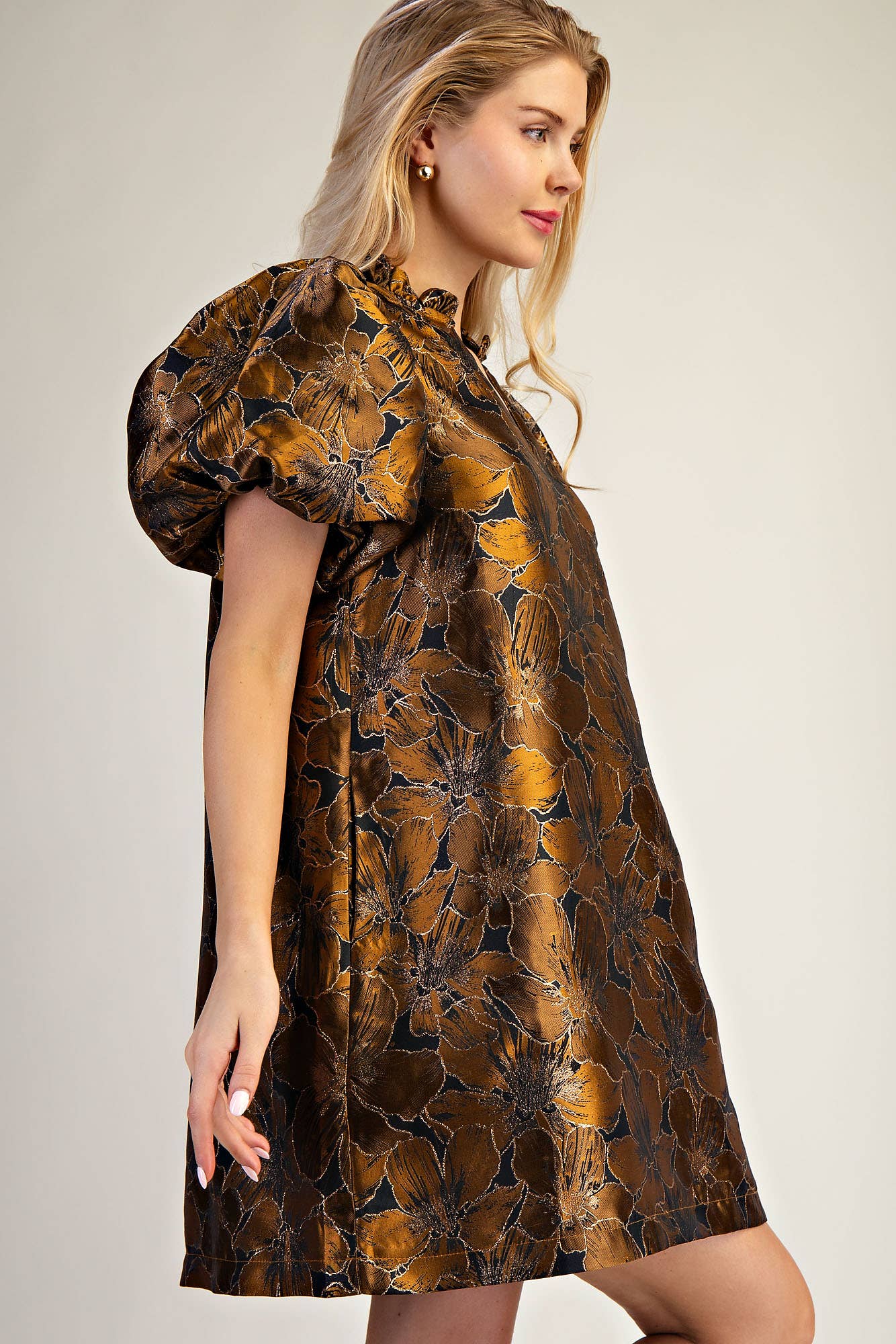 “The Showstopper” Puff Sleeve Mini Dress by Glam