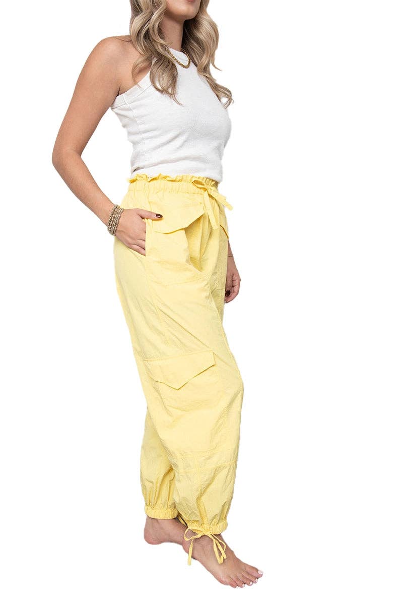 Sunshine Yellow Cargo Joggers Women