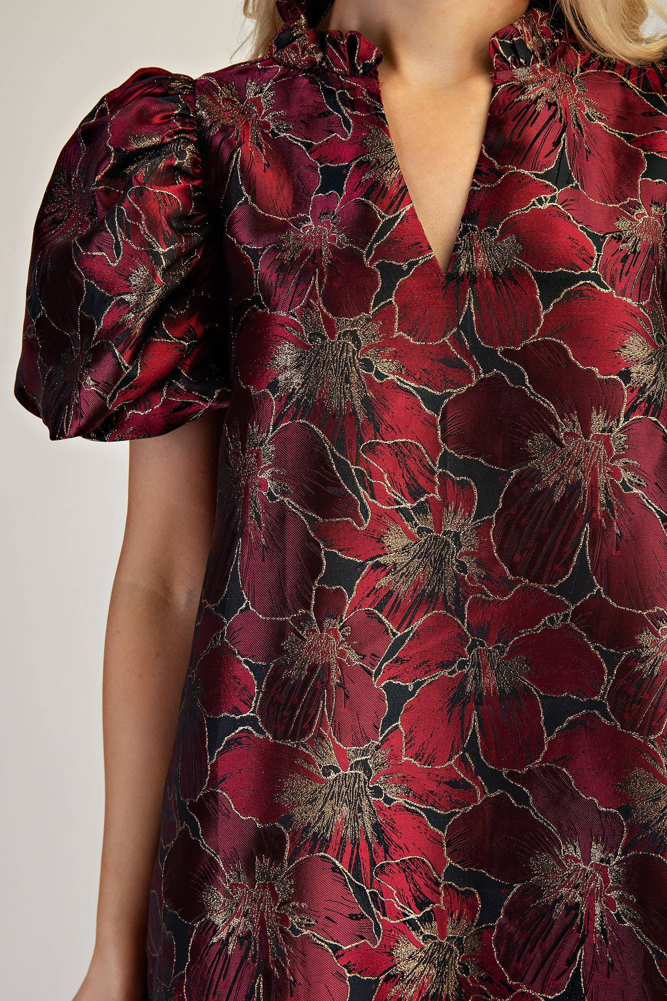 “The Showstopper” Puff Sleeve Mini Dress by Glam