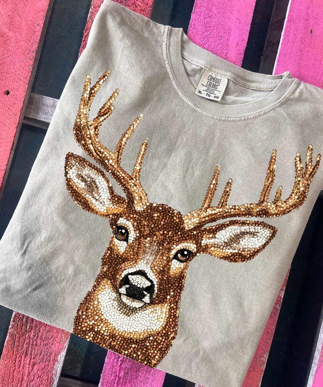 Faux Rhinestone Deer Sweatshirts & T-Shirts