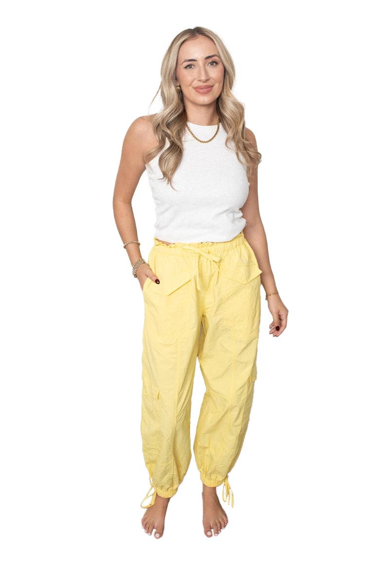 Sunshine Yellow Cargo Joggers Women