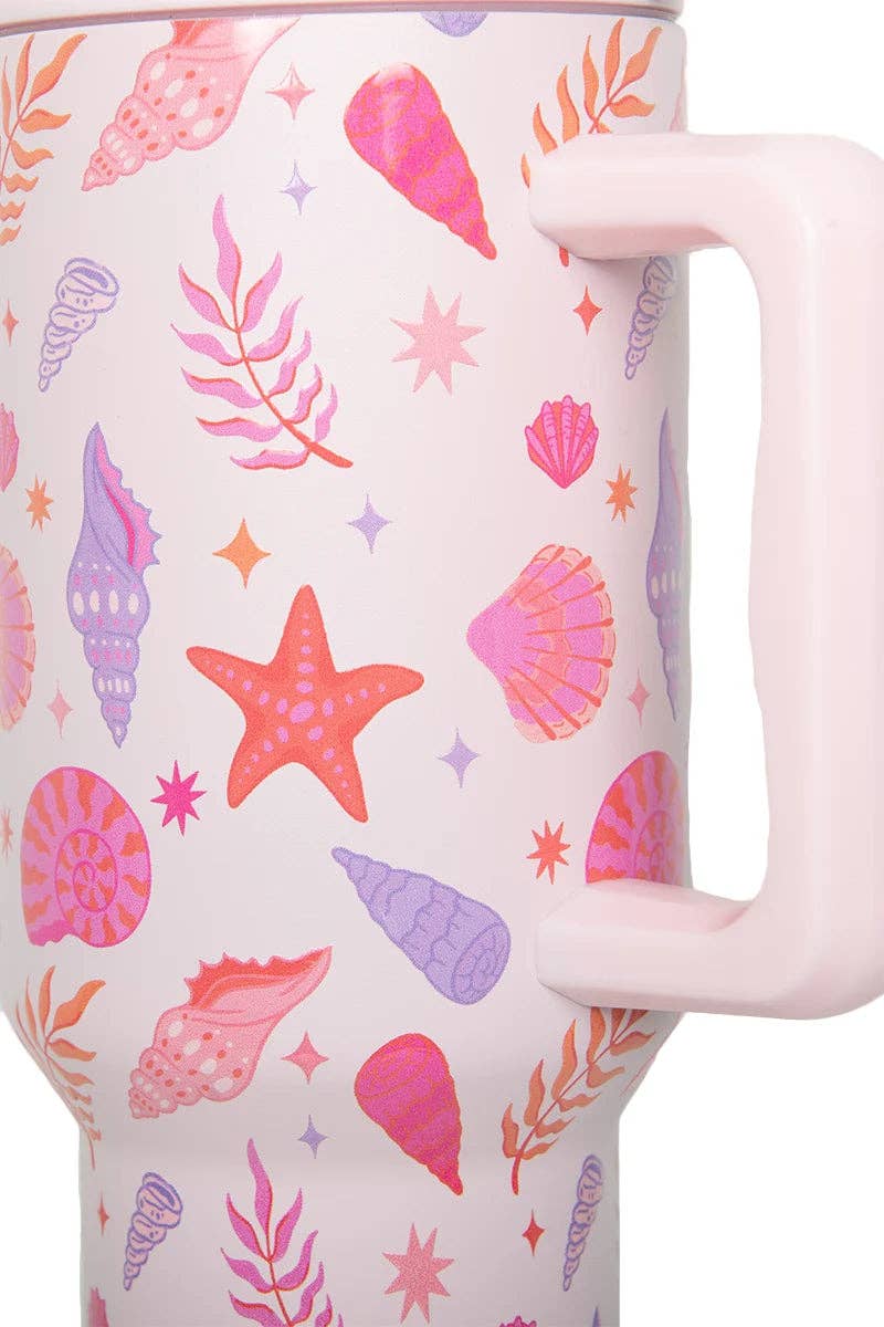 Katydid Beach Seashells Tumbler