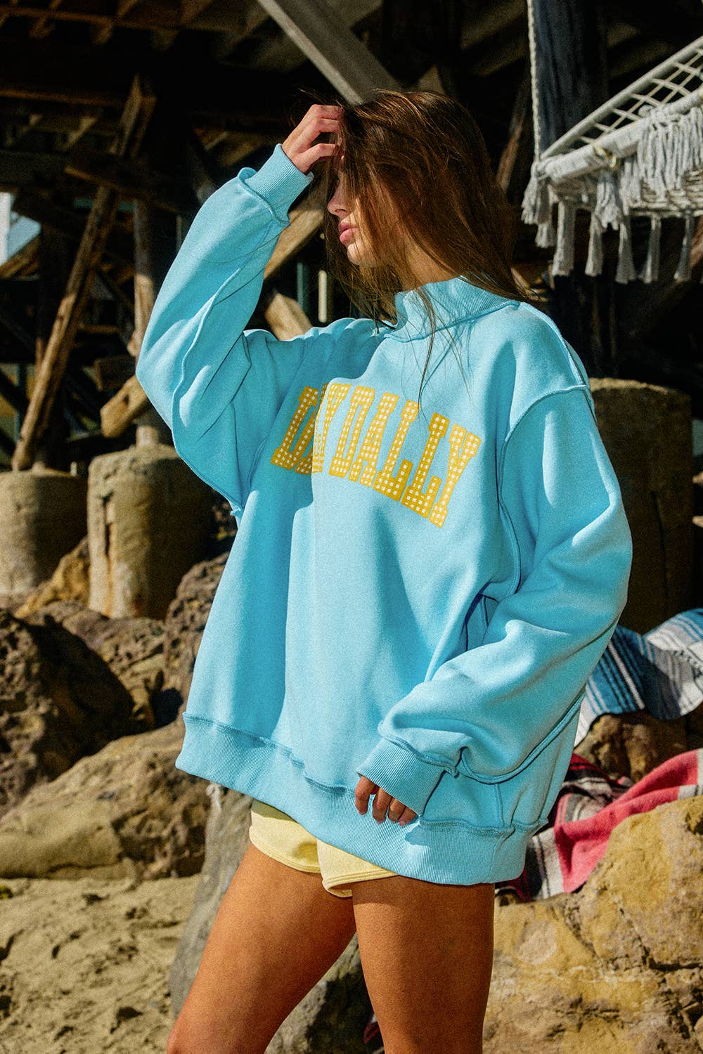 DILLYDALLY| LOLLYGAG Reversible Mockneck Sweatshirt