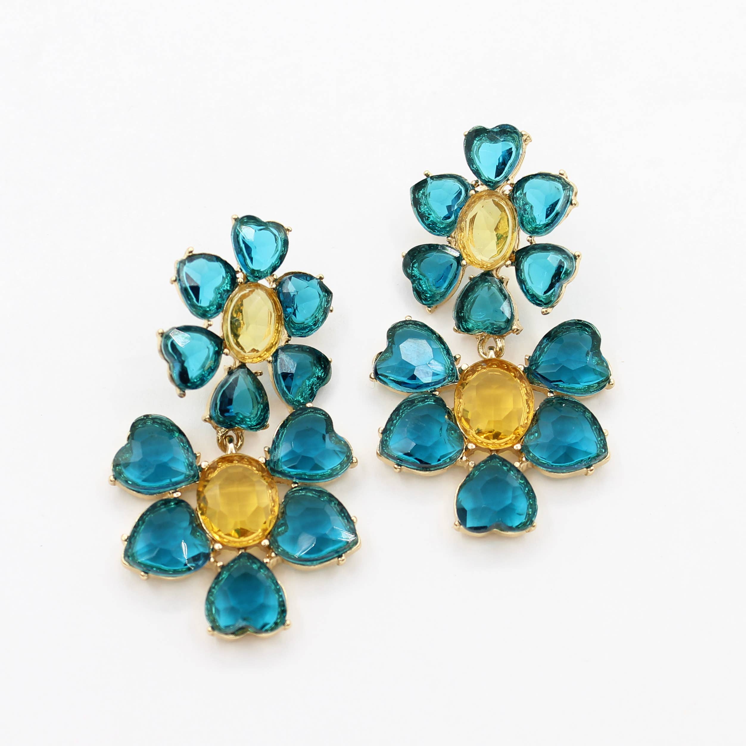 Turquoise Floral Drop Earrings