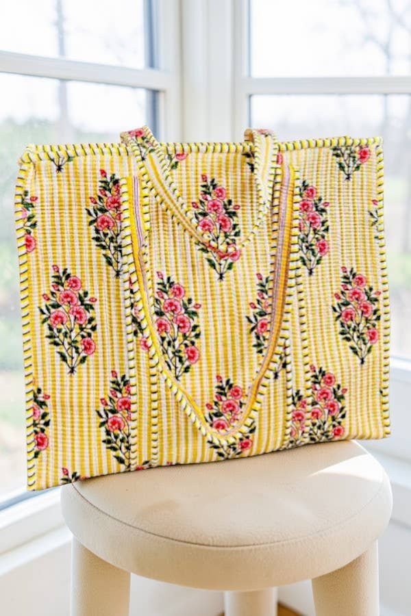 Wrenlee Yellow Floral Tote Bag