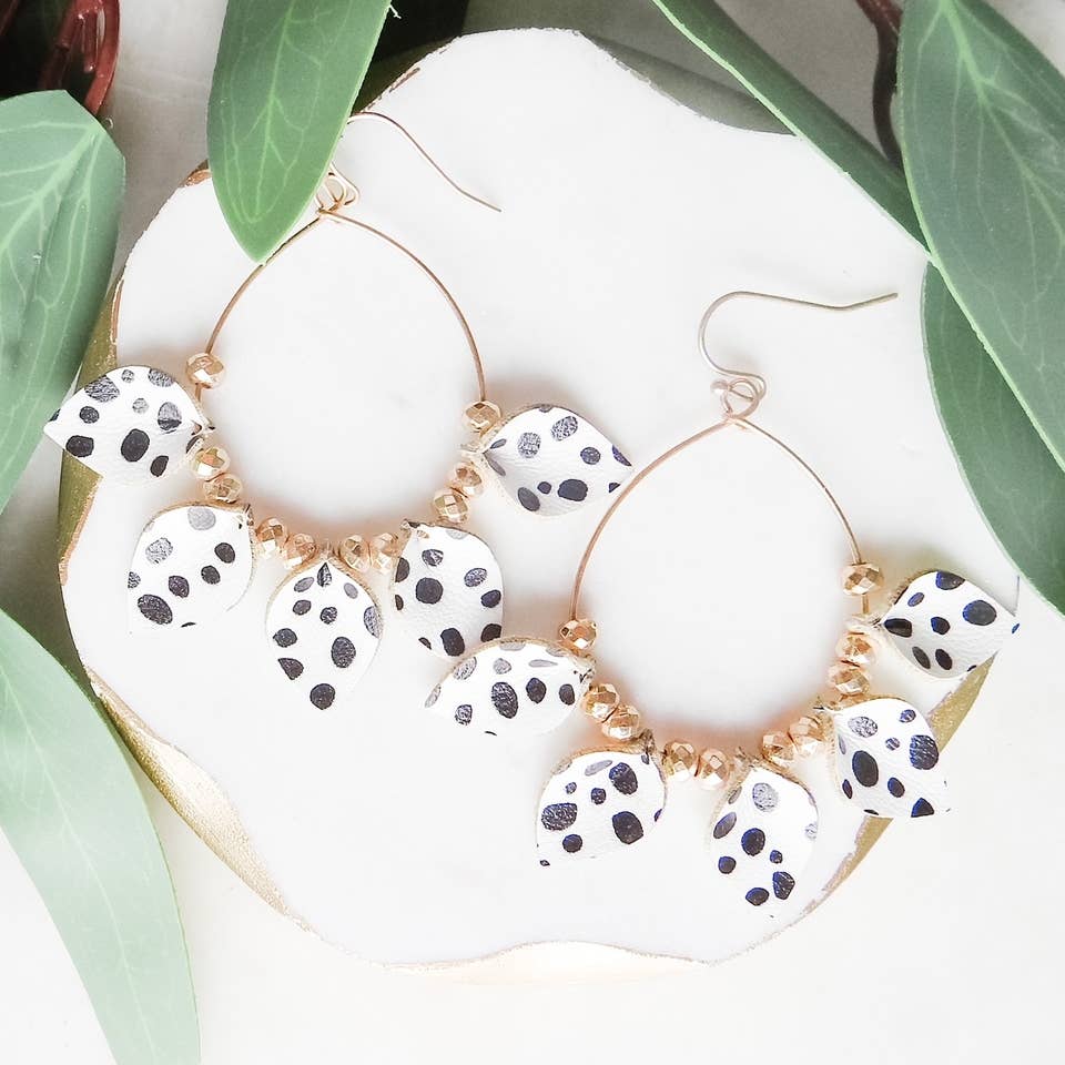 Ivory Polka Dot Earrings