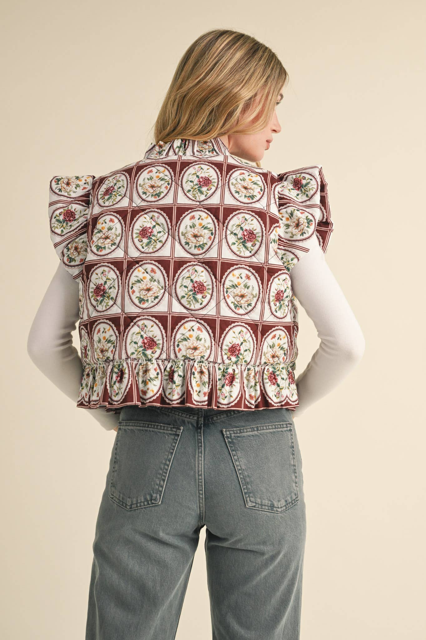 "Fab in Florals" Quilted Puff Vest