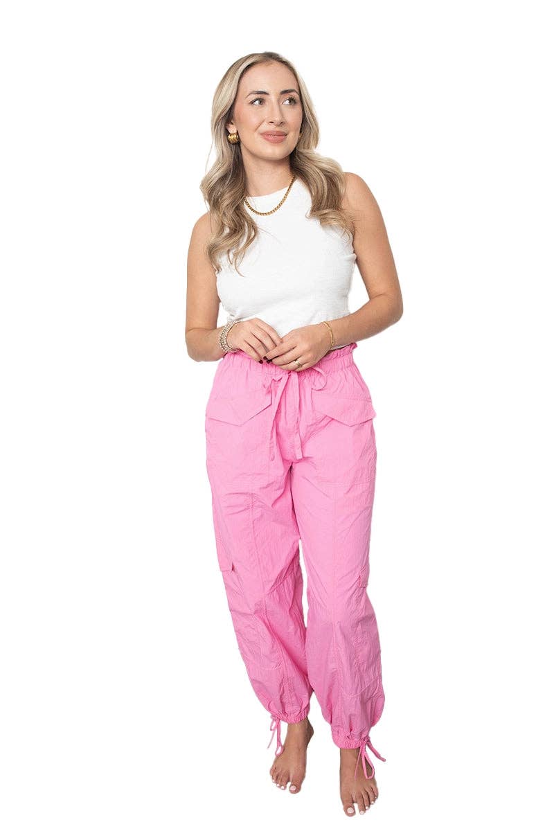 Hot Pink Cargo Style Joggers