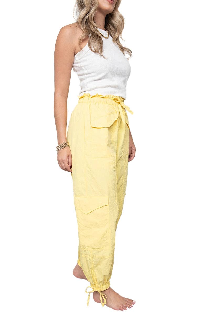 Sunshine Yellow Cargo Joggers Women