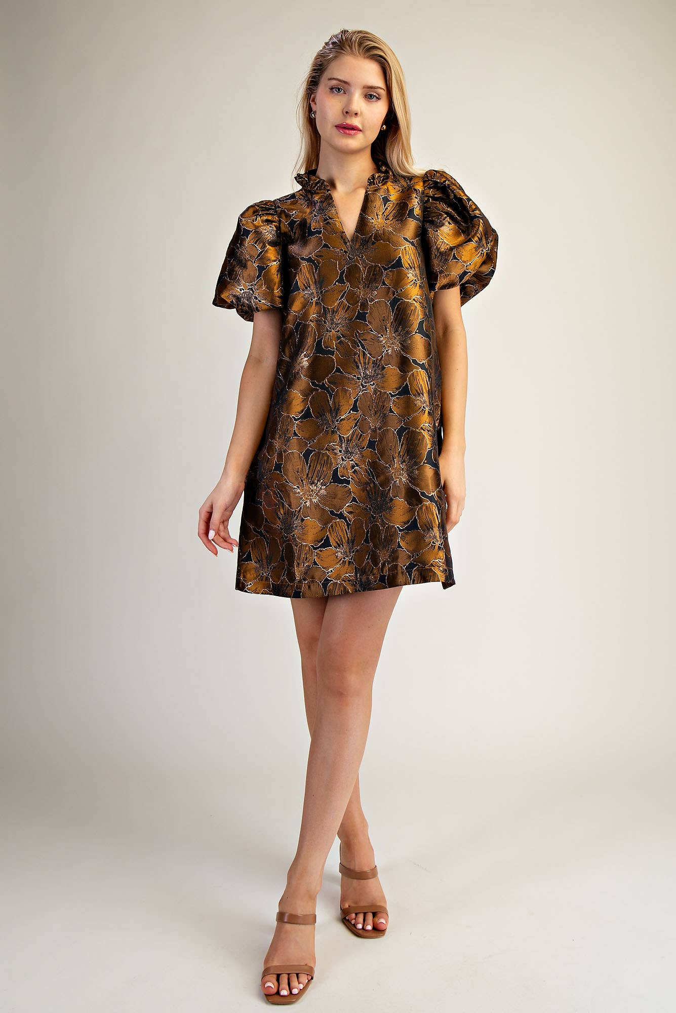 “The Showstopper” Puff Sleeve Mini Dress by Glam