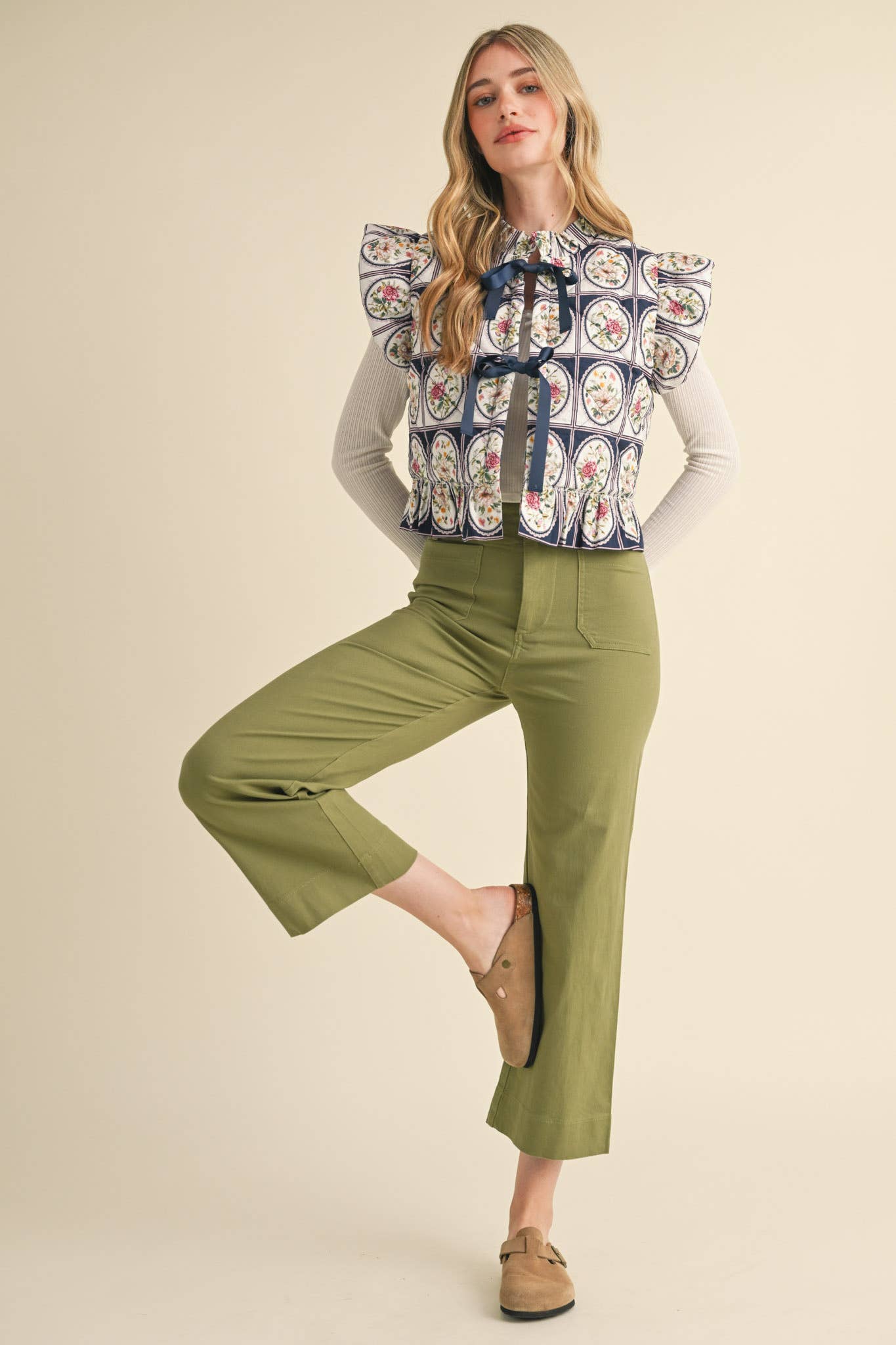 "Fab in Florals" Quilted Puff Vest