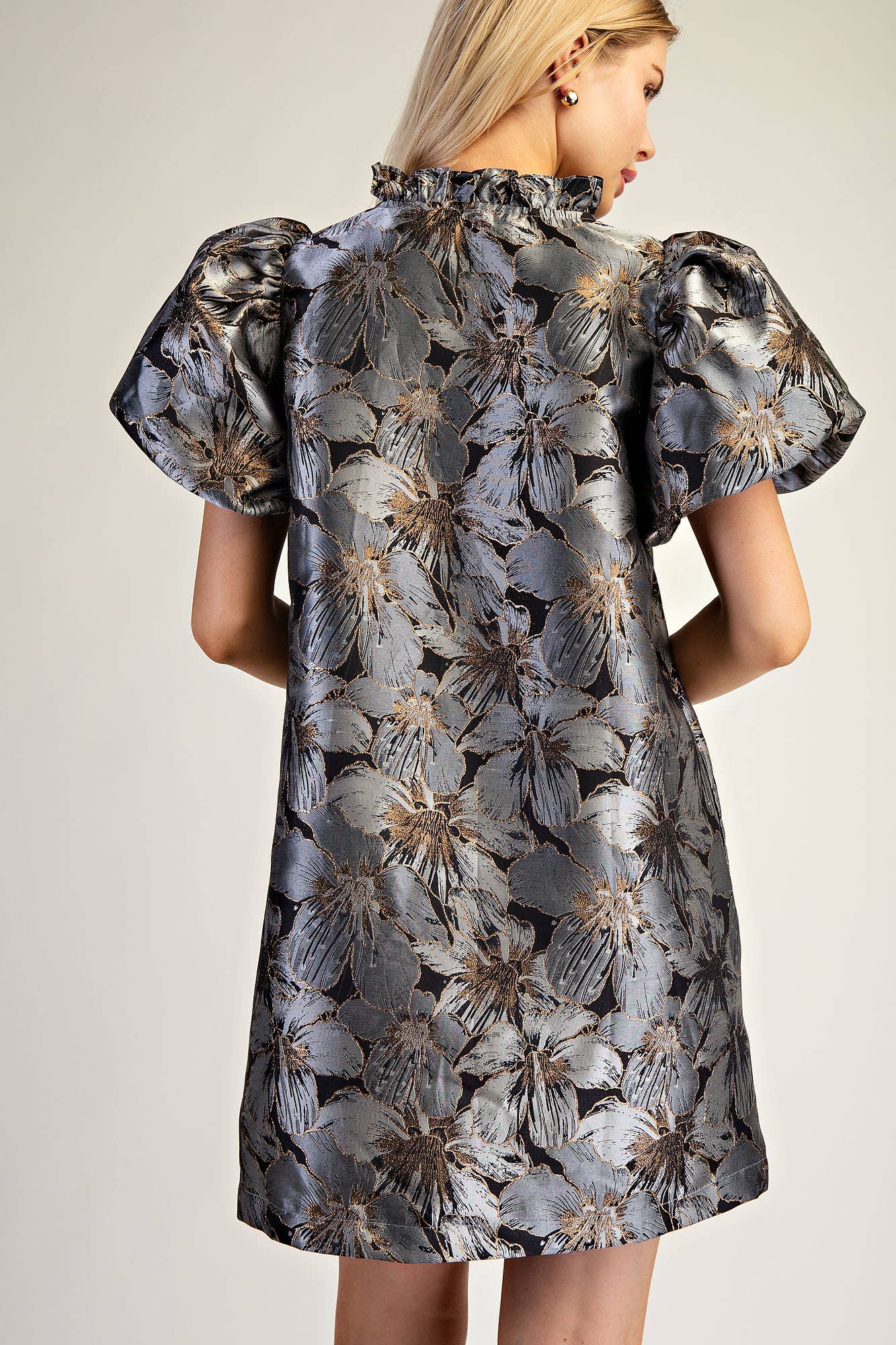 “The Showstopper” Puff Sleeve Mini Dress by Glam