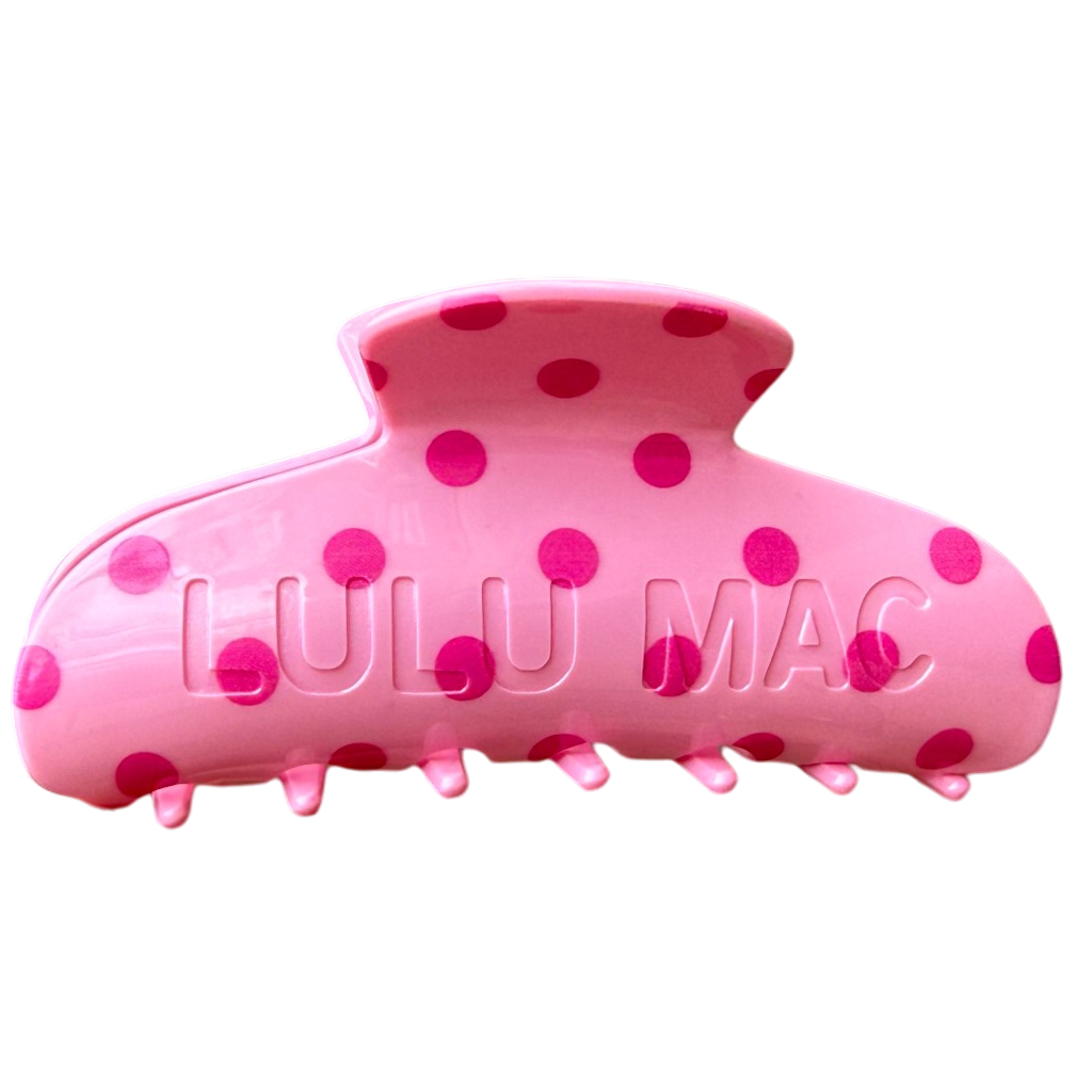 LULU MAC HAIR CLIPS-Pink/Hot Pink Dot