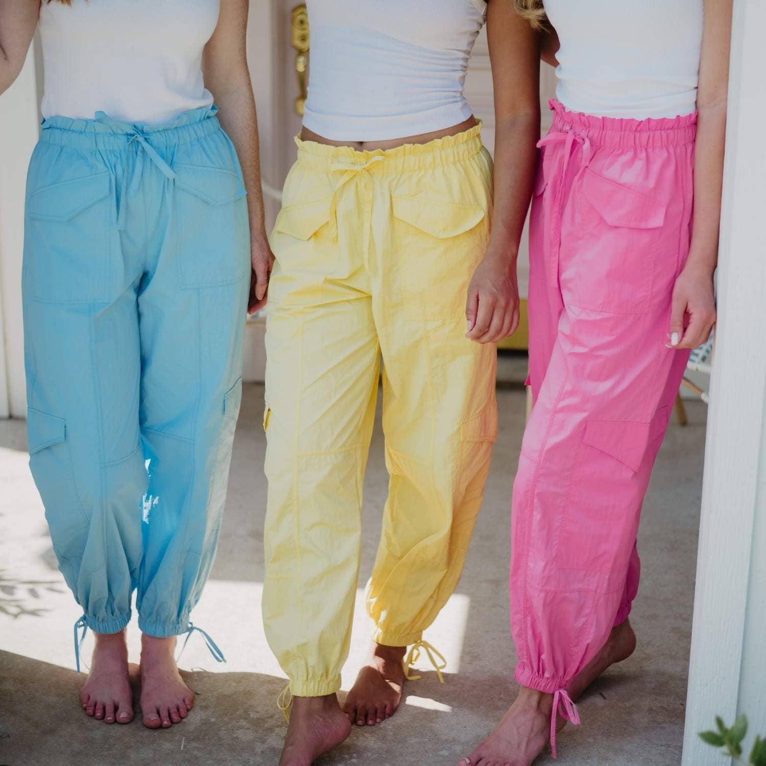 Sunshine Yellow Cargo Joggers Women