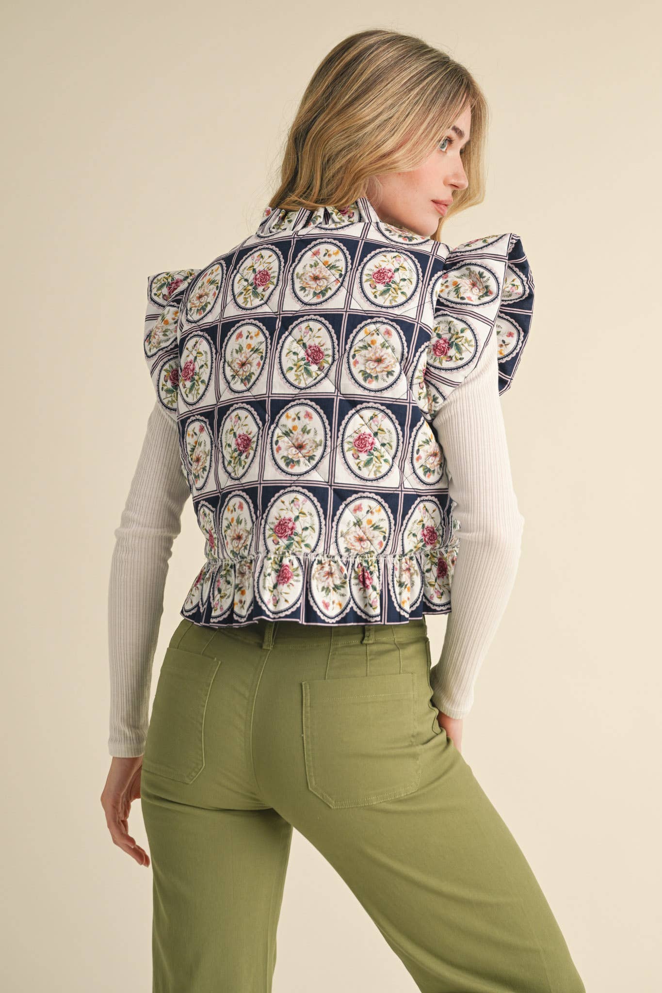 "Fab in Florals" Quilted Puff Vest