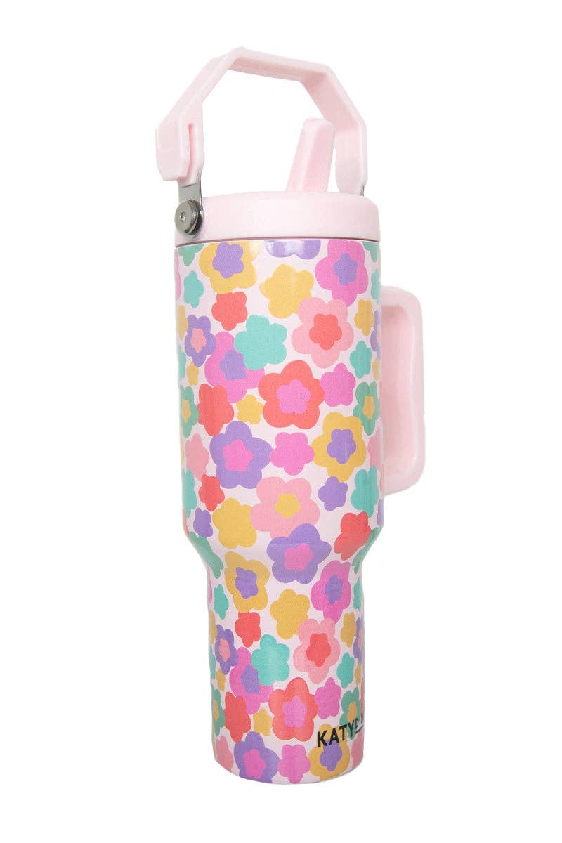 Katydid Groovy Flowers Tumbler