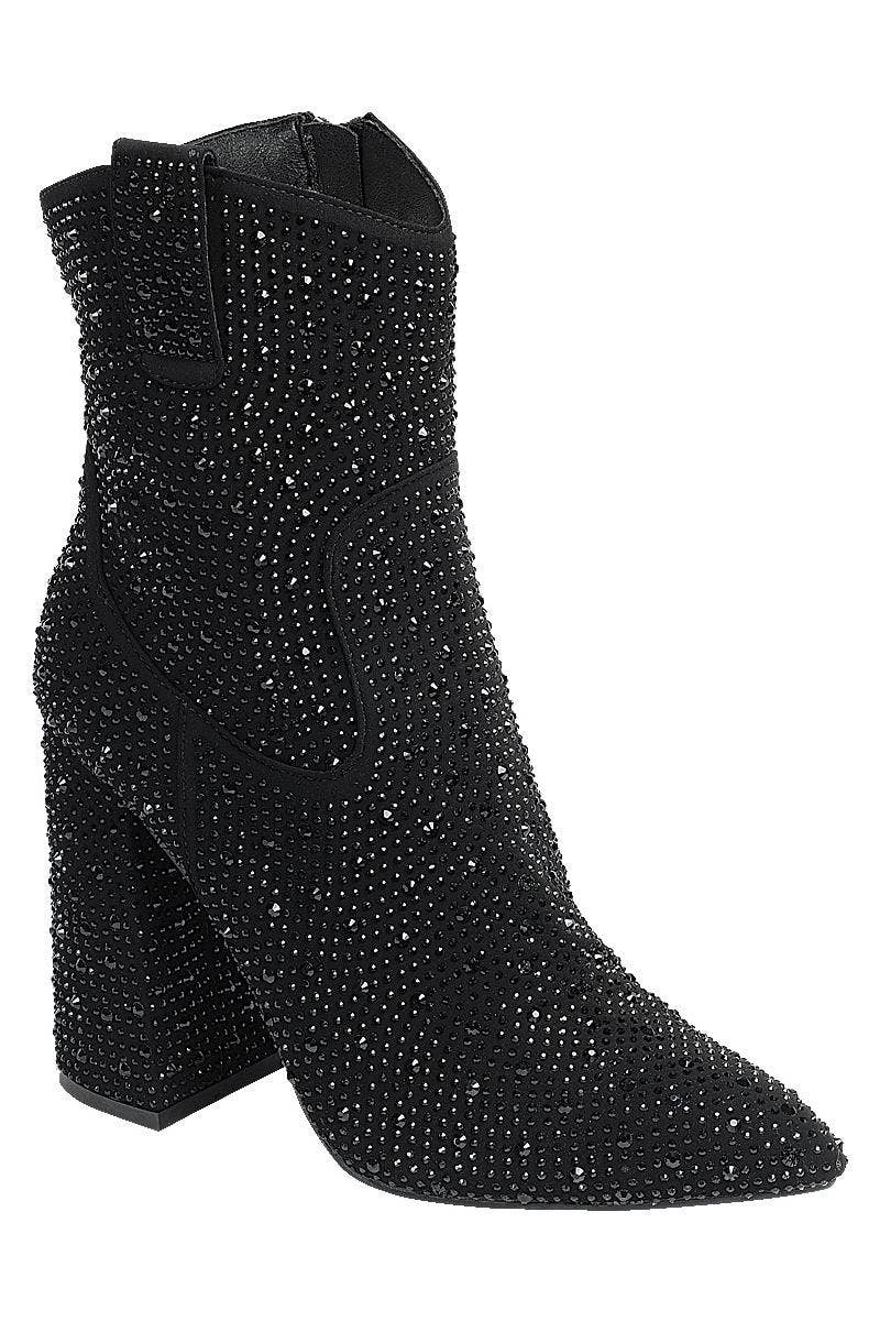 Rhinestone Cowgirl Block Heel Boot
