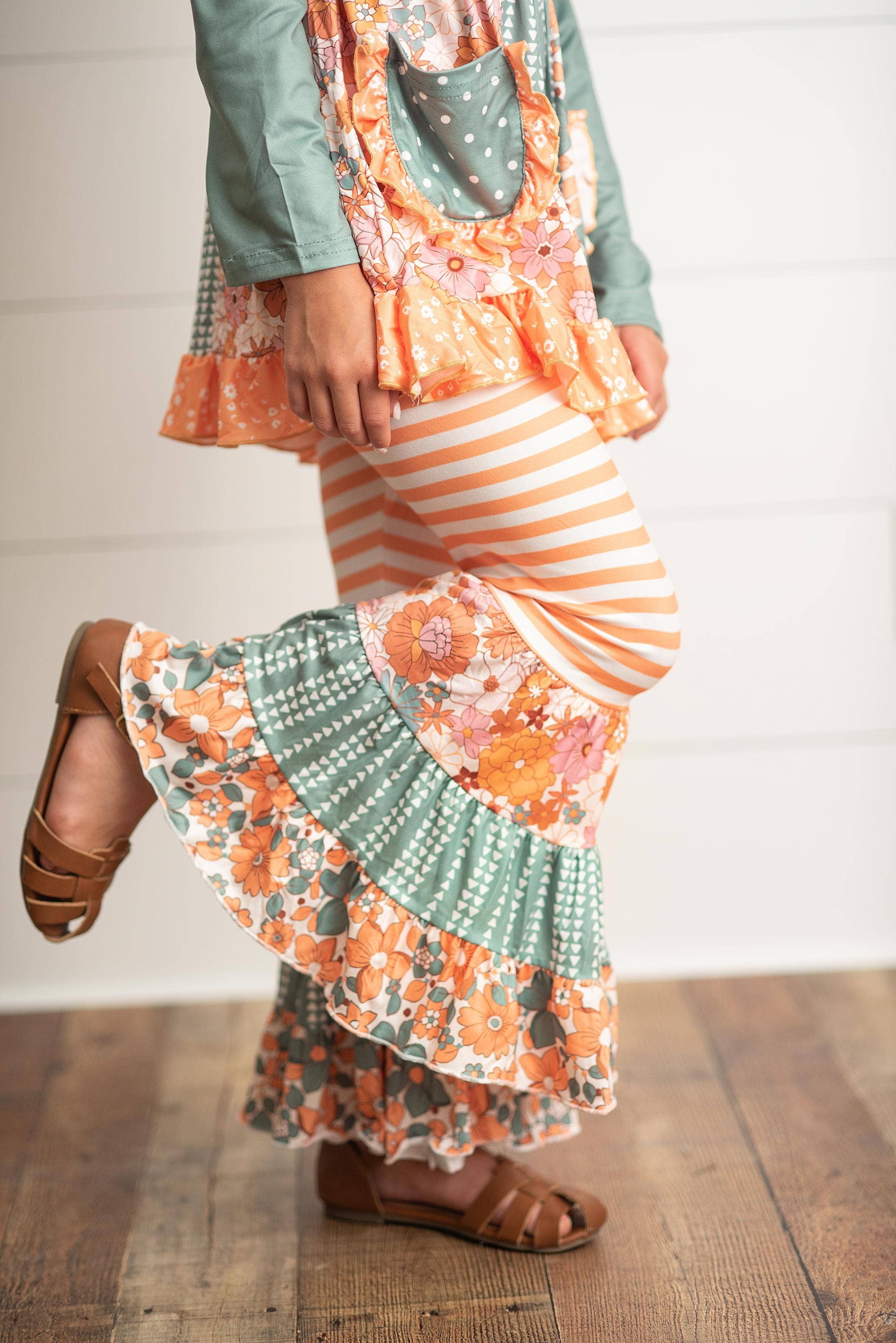 "Florals & Flares" Ruffle Bell Bottom Set