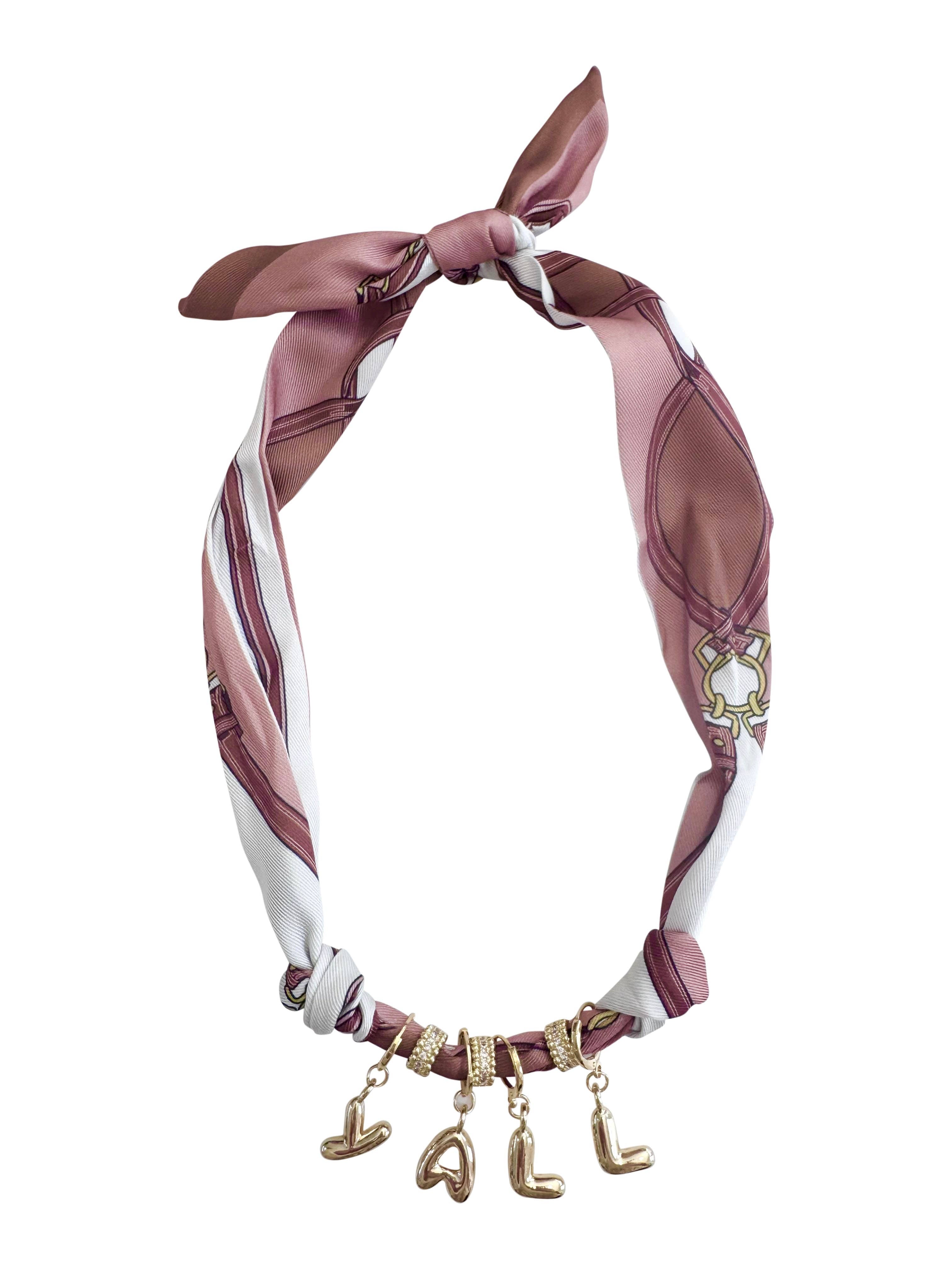 Y'all Bubble Letter Scarf Necklace 