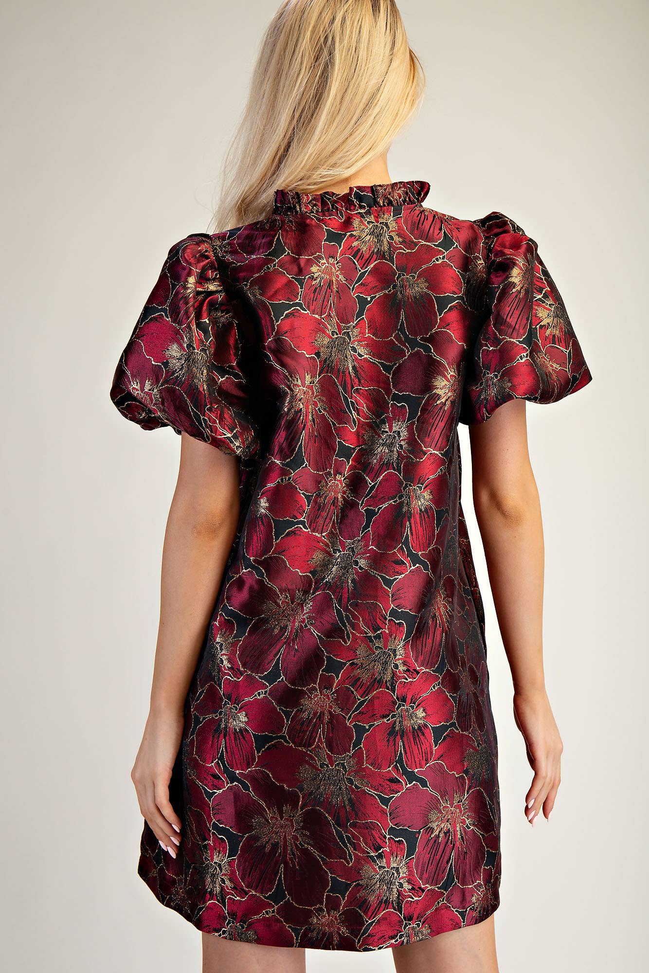 “The Showstopper” Puff Sleeve Mini Dress by Glam