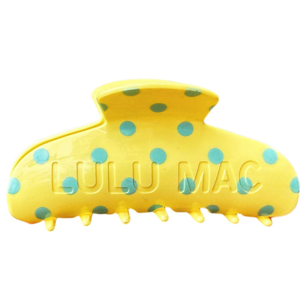 LULU MAC HAIR CLIPS - Butter/Blue Dot