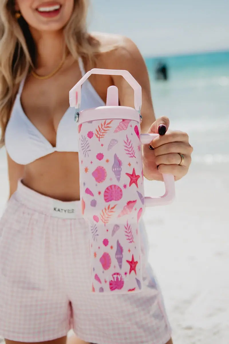 Katydid Beach Seashells Tumbler
