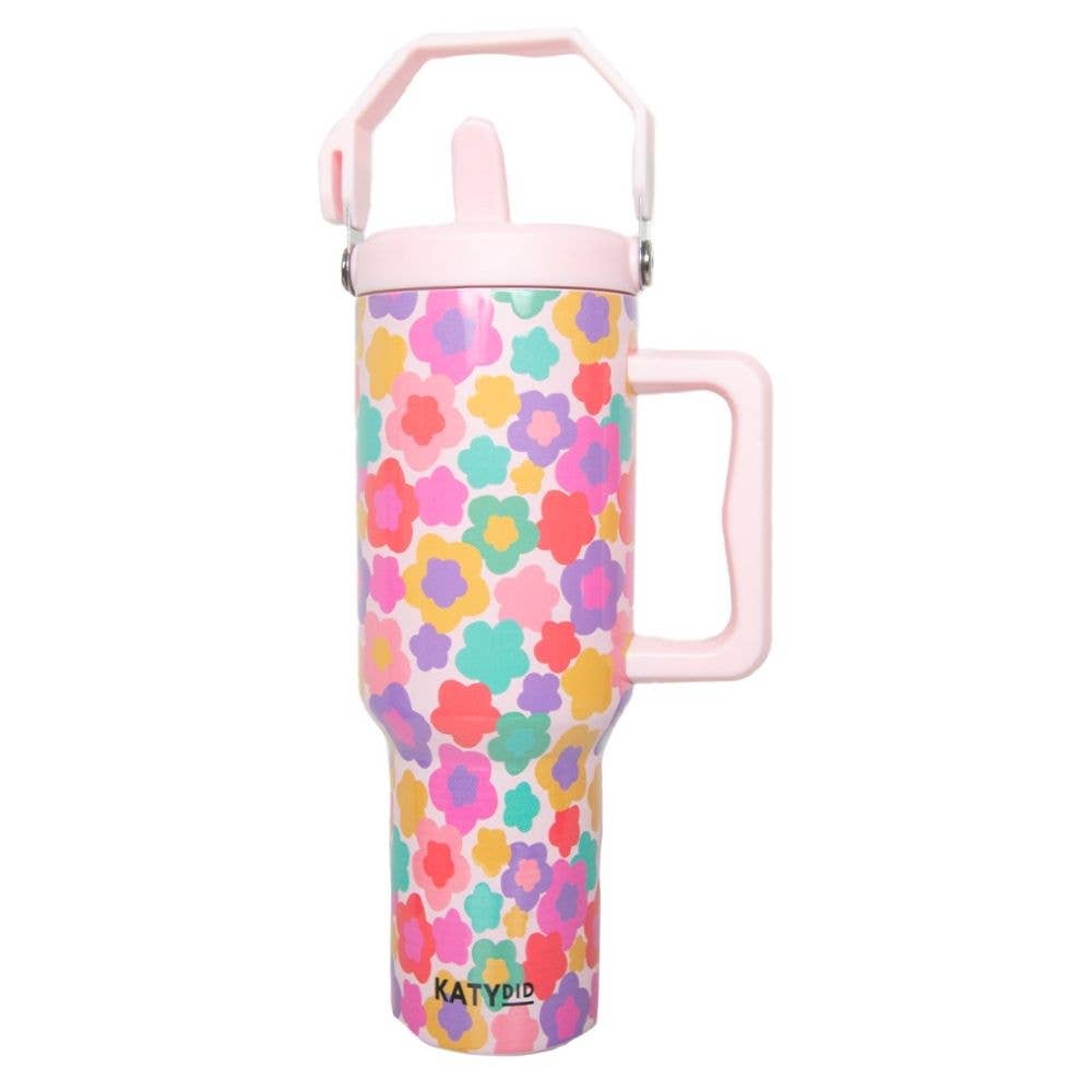 Katydid Groovy Flowers Tumbler